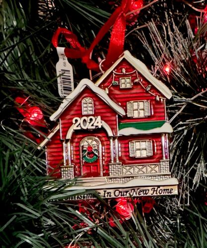 2024 Harvey Lewis “First Christmas In New Home” Silver Ornament Fine Crystals