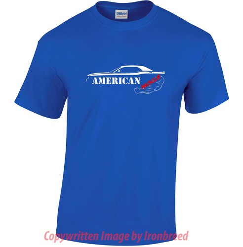Dodge Challenger Silhouette Hash Marks RT SRT Hellcat Demon Muscle Car T-Shirt - 第 6/7 張圖片