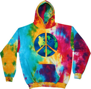 Buy Cool Shirts Peace Sign Full Zip Hoodie Blue Earth