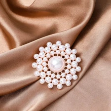 High-end New Pearl Brooches Exquisitely Fashion Double-layer Circular Retro Pin 