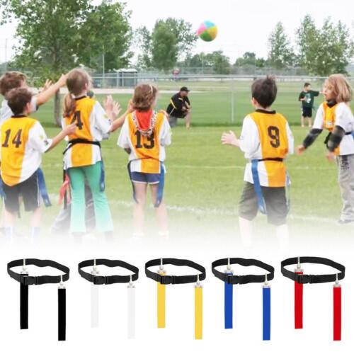 American Football Match Training Belt Adjustable Rugby 5 Tag Flag Colors P5E6 - Afbeelding 1 van 21