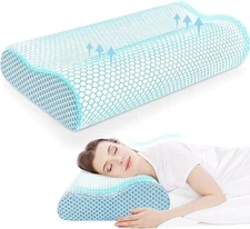 Ergonomic Neck Pillow Memory Foam – Almohada Cervical Ortopédica (Blue,Standard)