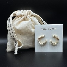 Tory Burch Kira Imitation Pearl Hoop Earrings  Giftable New  Full Packaging