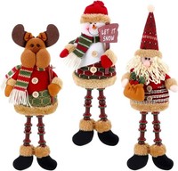 Weihnachtsdeko Figuren 3Pcs PlüSch Weihnachtsmann Schneemann Rentier Tisch Deko