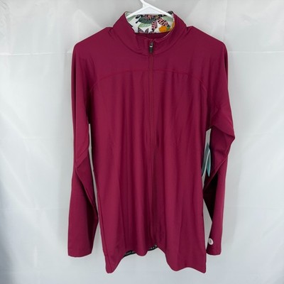 Coolibar Men M Menorca Long Sleeve Water Jacket Swim Full Zip Burgundy UPF 50+