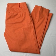 Talbots Women Mid Rise Straight Leg Hampshire Ankle Pants Size 8P Orange Casual
