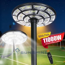 Commercial 11000W 360°Solar Street Light Outdoor Dusk to Dawn Solar Super Bright