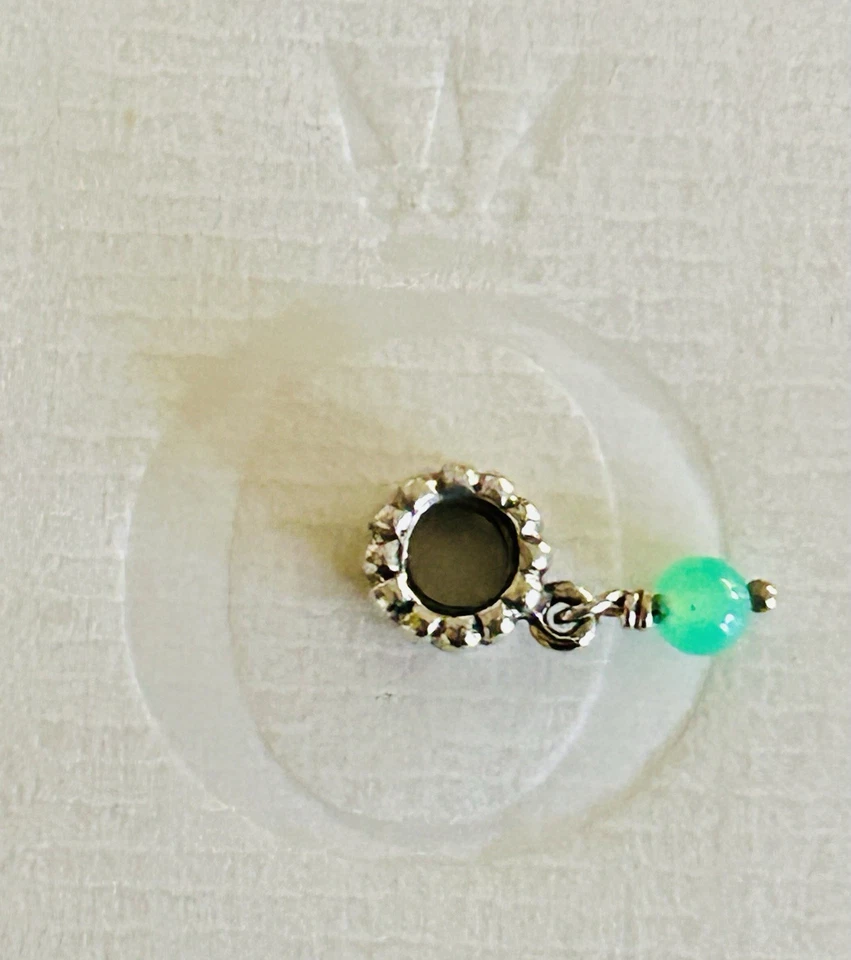 RARE PANDORA RETIRED Genuine Authentic Silver & Chrysoprase Stone Charm 79166CH - image 4 of 4