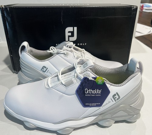 FootJoy Men's Tour Alpha 'White Gray Lime' 55505 Golf Multi Size 7 EXTRA WIDE - Picture 4 of 6