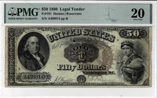 1880 $50 Legal Tender note--fr.161 (Huston/Rosencrans) PMG VF 20