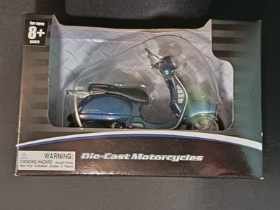 Kid Connection 1/18 scale Vespa 125 die-cast motorcycle scooter- Blue- NIB 