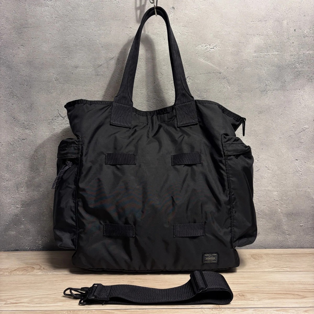 PORTER Yoshida Kaban Black FORCE 2WAY Tote Bag Shoulder Strap