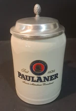 Paulaner Munchen Addison Oktoberfest Beer Stein With Pewter Lid