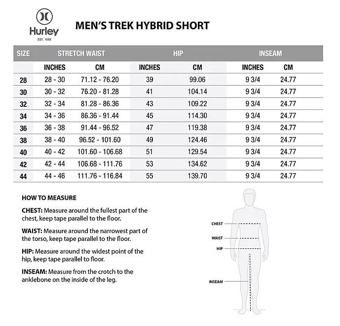 Pantalón corto híbrido de trekking elástico repelente al agua Hurley para hombre Foto 3 de 3