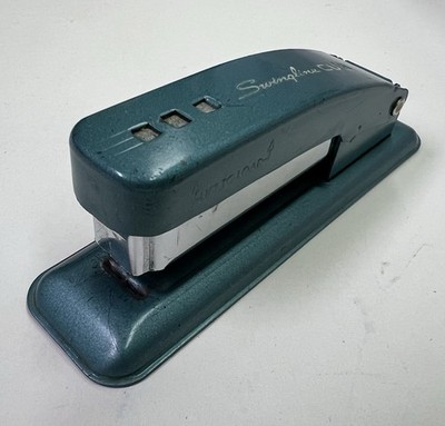 Vintage Swingline Cub Stapler Teal Turquoise Metal Made in USA Works 