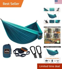 Camping Hammock, Super Lightweight Portable Parachute Hammock with Two Tree S...