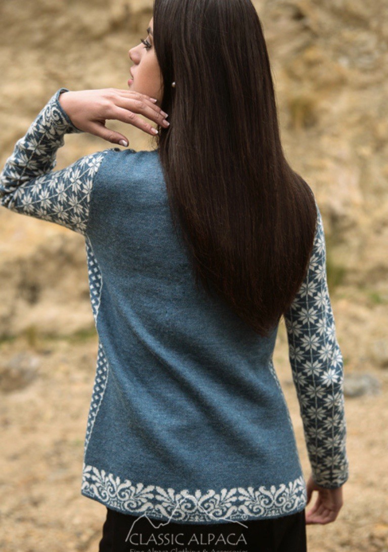 Norwegian Alpaca Cardigan By Classic Alpaca Zip Front