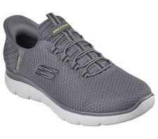 Skechers Men's Wide Fit Shoes Hand Free Charcoal Comfort Slip in mesh Air 232457