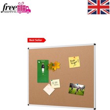 Elegant 90x60cm Cork Notice Board with Silver Aluminium Frame for Stylish Spaces