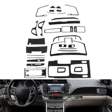 31Pcs Carbon Fiber Front Full Interior Kit Cover Trim For 2013-2017 Honda Accord