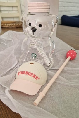 2026 Starbucks Limited Edition Pink Bearista Glas Cold Cup & Strohhalm 20 oz Neu im Karton