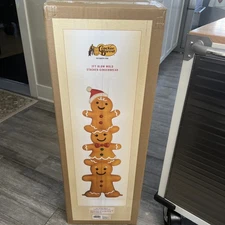 (189A). Stacked Gingerbread Blow Mold Lighted Cracker Barrel 2025 NEW IN BOX