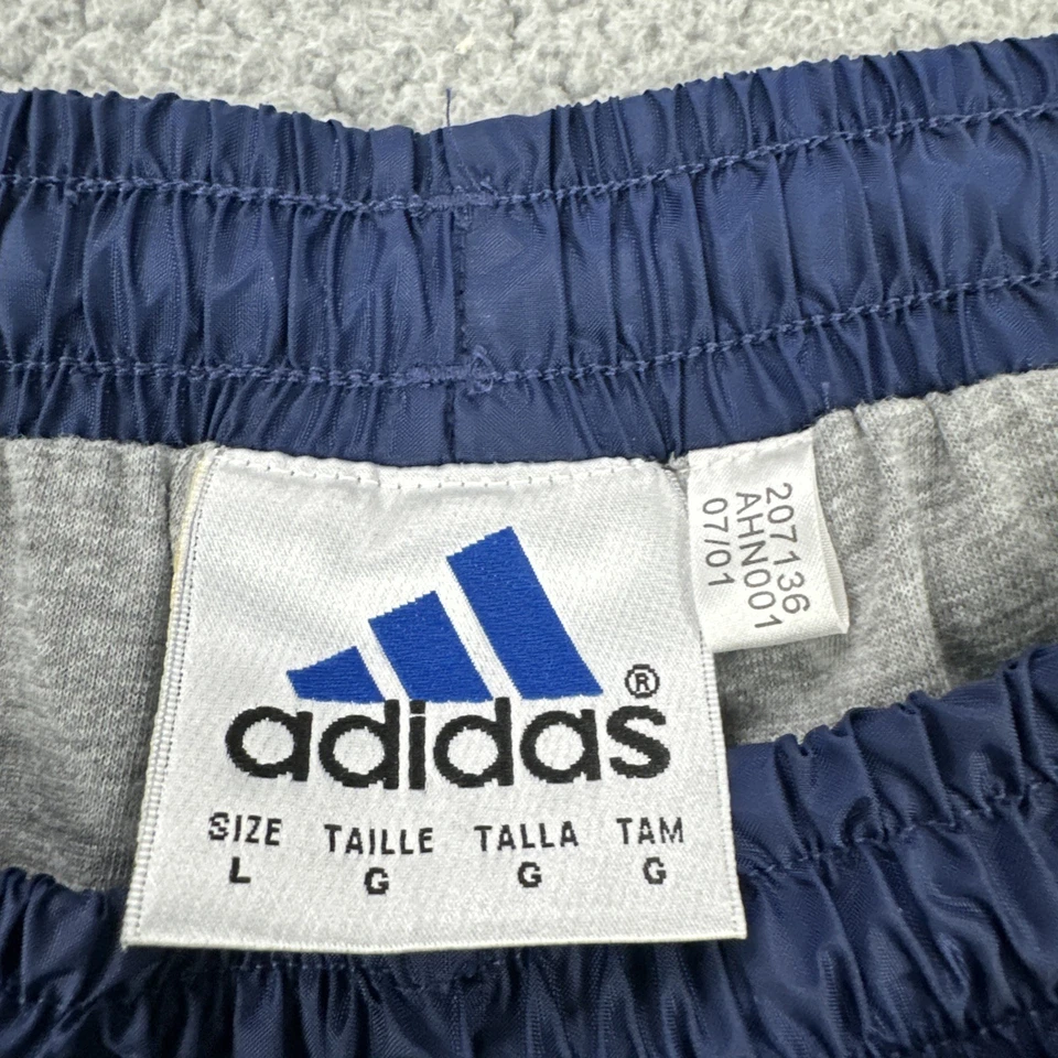 Vintage Y2K Adidas Nylon Lined Track Pants Men Large Blue Red Ankle Zip 2001 - Image 3 of 4