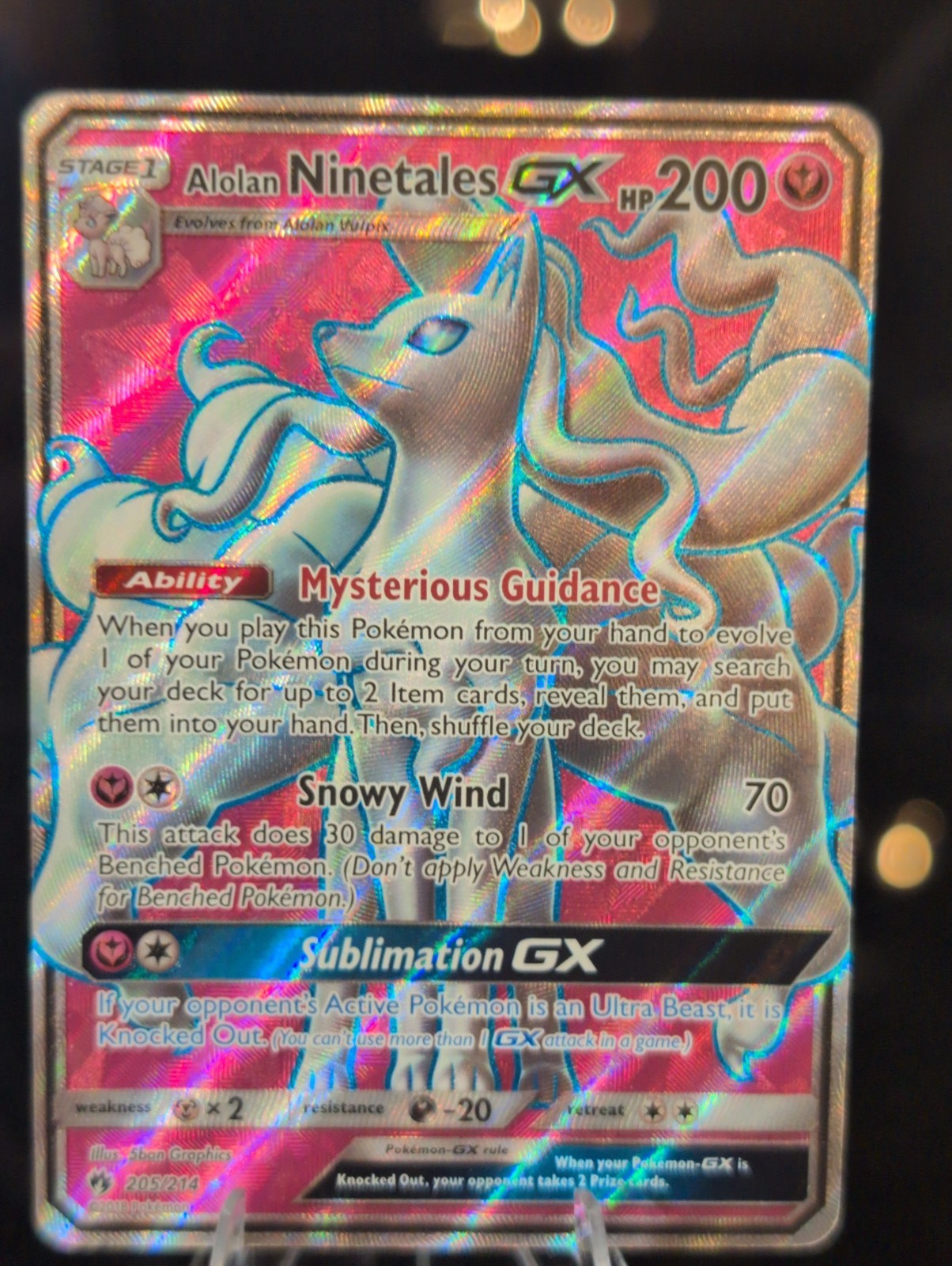 The Pokémon Company Alolan Ninetales GX 205/214 SM-Lost Thunder Full Art Holo