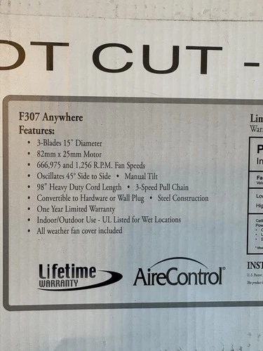 Minka-Aire ‎15 inch Oscillating Ceiling Fan - Matte Black (F307-MBK) - Picture 4 of 5