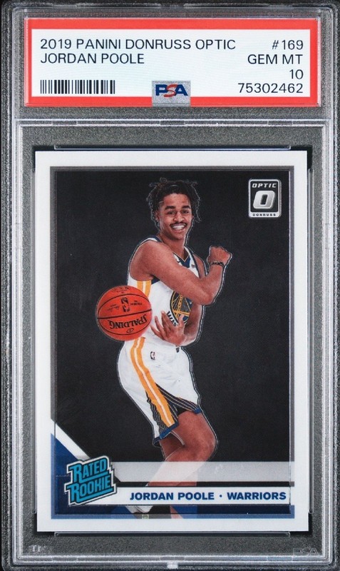 JORDAN POOLE 2019 Panini Donruss Optic Rated Rookie PSA 10 ☄️#169 RC GS Warriors