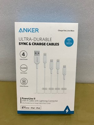 Anker PowerLine II USB-A to Ultra Durable Charging Cable 4-pack Apple.