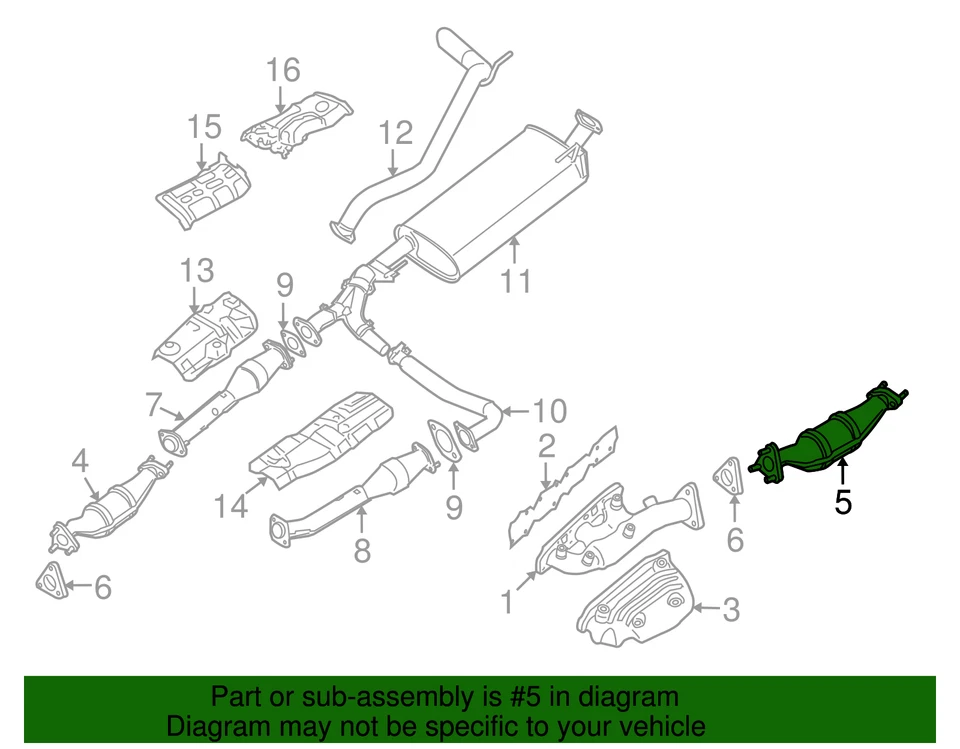 Nissan 2005-2012 genuino - Convertidor catalítico 208A3-EA21B Foto 4 de 4