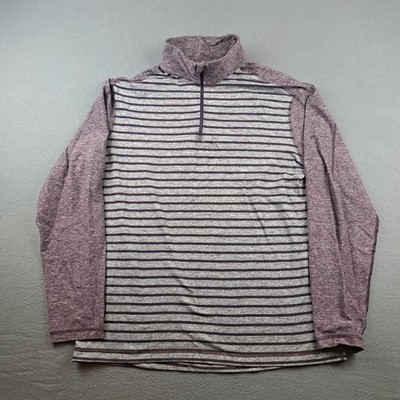 Lululemon Surge Warm 1/2 Zip Size XL Yachtie Stripe Dark Slate Deep Zinfandel