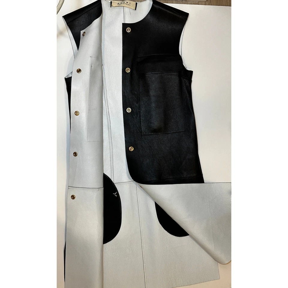 Chaleco largo de cuero de cordero negro Marni talla 38 Foto 3 de 4