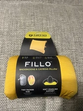 Nemo Equipment Fillo 17x11 Backpacking Camping Pillow Mustard Yellow New