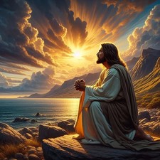 Jesus Seashore Prayer Diamond Art Kits for Adults, 5D Diamond Painting Kits f...