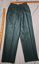 Vintage Lauren Ralph Lauren Pants Womens Sz 10 Green Worsted Wool Pleated Preppy