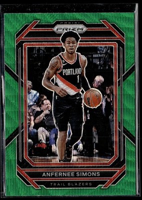 2022-23 Panini Prizm #46 Anfernee Simons Green Wave Boston Celtics