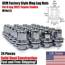 24 Chrome 14x1.5 OEM Factory Style Mag Lug Nuts For 2022 Toyota Tundra TRD 1794