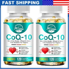 240PCS Coenzyme Q-10 200mg Antioxidant Heart Health Increase Energy Stamina
