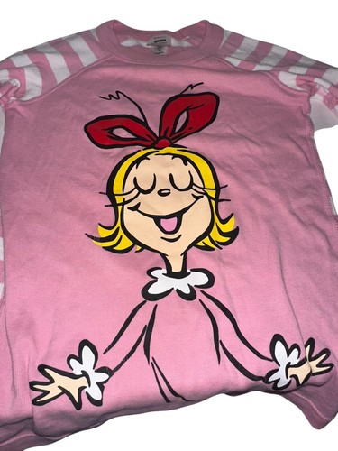 Hanna Andersson The Grinch Cindy Lou Pajama Set Girls Sz 150 Or 12 Pink Stripe - Picture 3 of 8