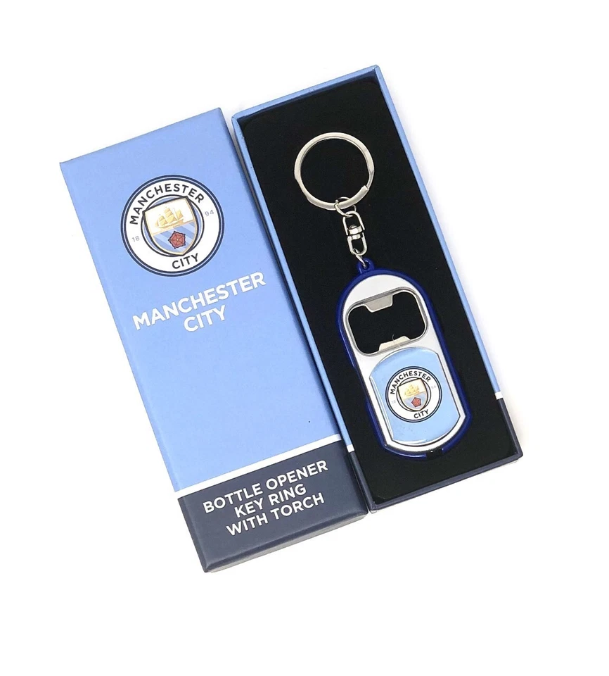 Manchester City FC Flaschenöffner Taschenlampe Licht Schlüsselanhänger Geschenk - Bild 2 von 2