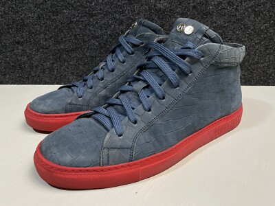 HIDE JACK Men's Size 42 Blue Red High Top Crocodile Print