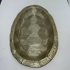 Gold Metal Oval Wall Hanging, Bar Serving Tray 16.5 x 10 3/4"