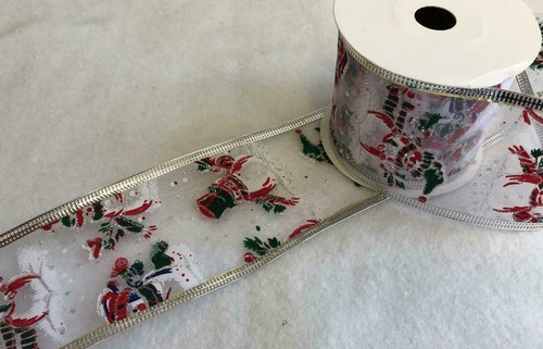 Luxus Verdrahtet Gerahmt 65mm Weihnachten Schleife 10Mtrs - Bild 5 von 24