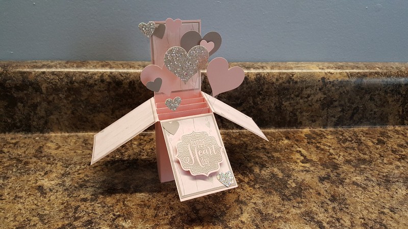 Stampin Up Card in a Box using Sweetheart Punch, Valentines