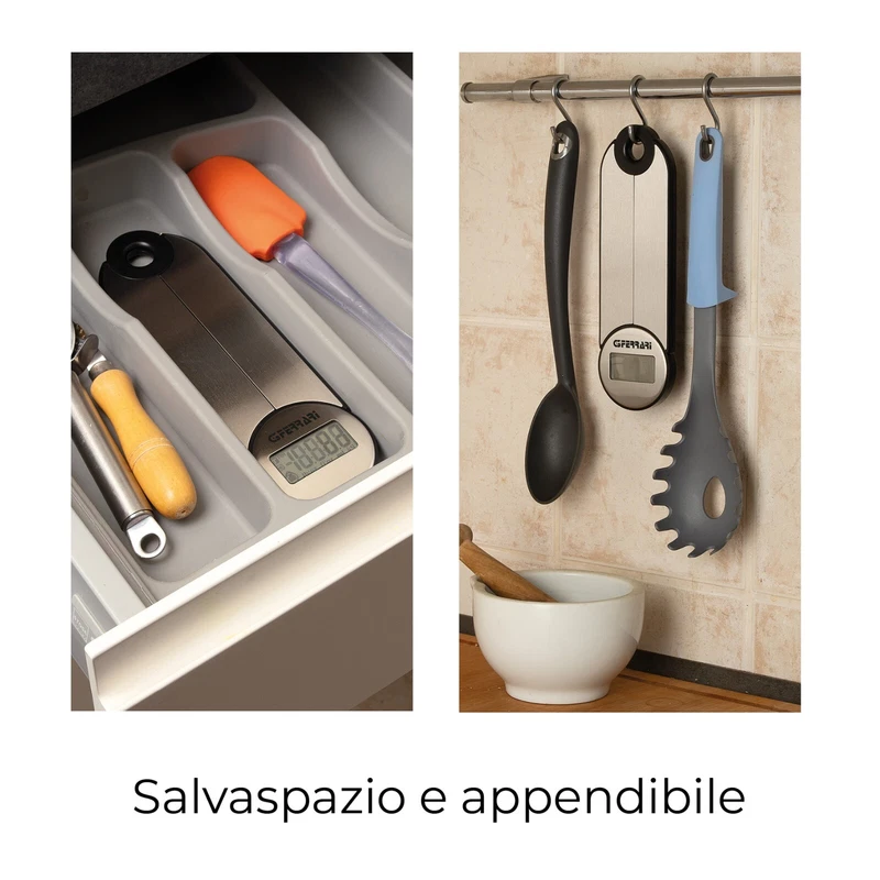 Bilancia da Cucina Pesa Digitale a Batterie G3FERRARI Pieghevole Salva Spazio, fotografia 11 di 11