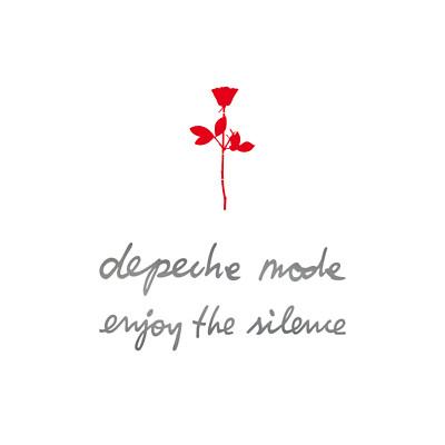 6cm rose red + 13cm depeche fashion + enjoy th silence silver car sticker tattoo
