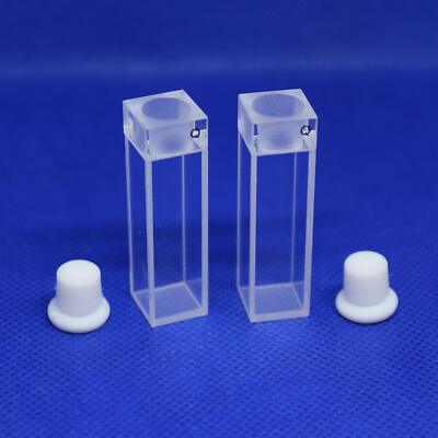 LAB4US Quartz Fluorescence Cuvette Cells with Stopper Top Set of 2 Spectropho...