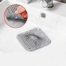 Round White Silicone Kitchen Sink Strainer Filter/ Bathtub Shower Hair Stopper